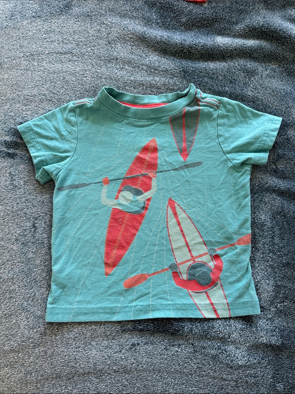Tea Collection Aqua Tee with Red Kayak Graphics